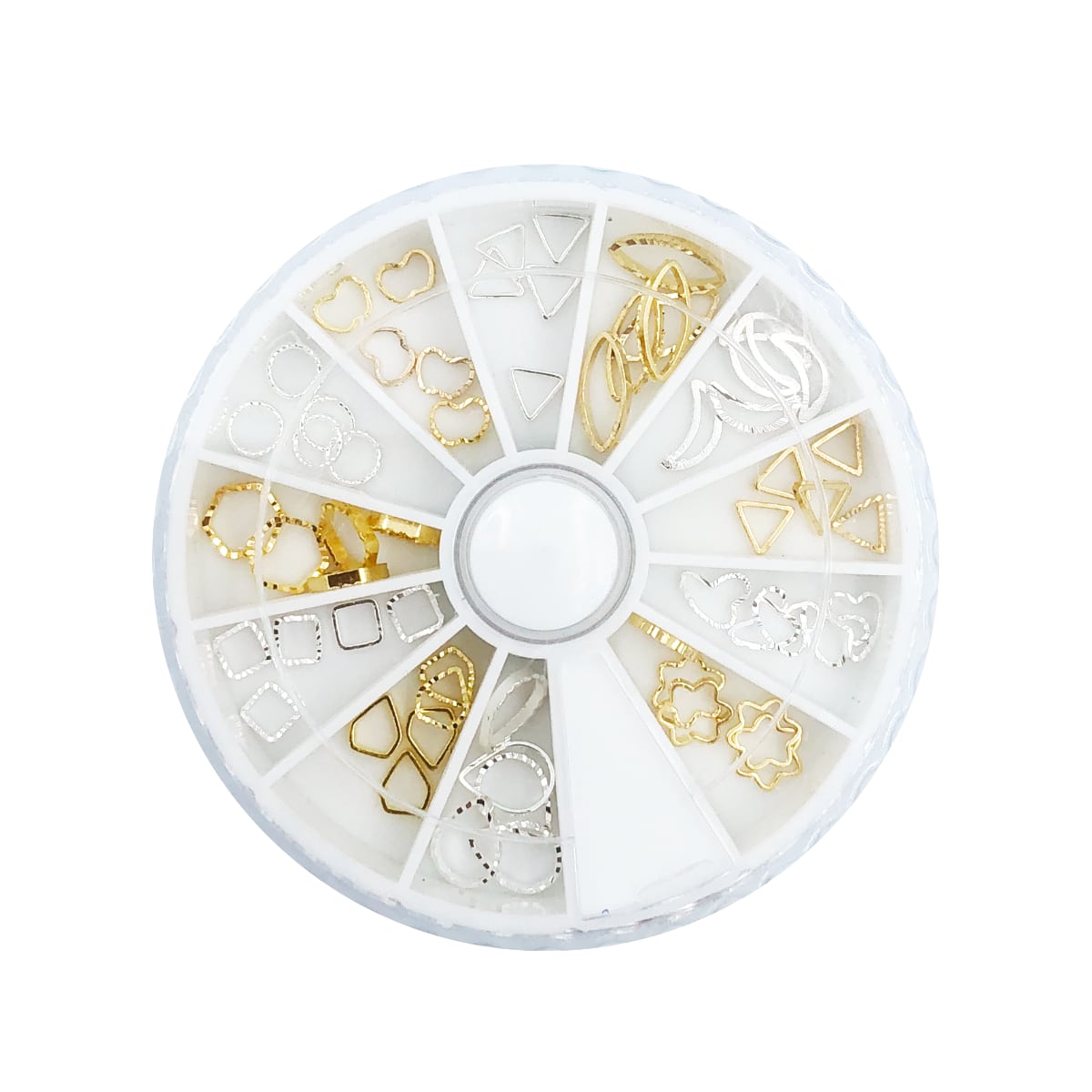 【メタルパーツ】ゴールドとシルバーのパーツ6種類が1セット ネイル ジェルネイル クリアジェル「DM便..