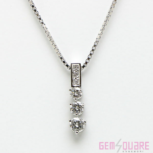 【K18WG】ダイヤモンド ネックレス D0.21 D0.31 5.7g 50cm フリーチェーン 仕上げ済【質屋出店】(4)