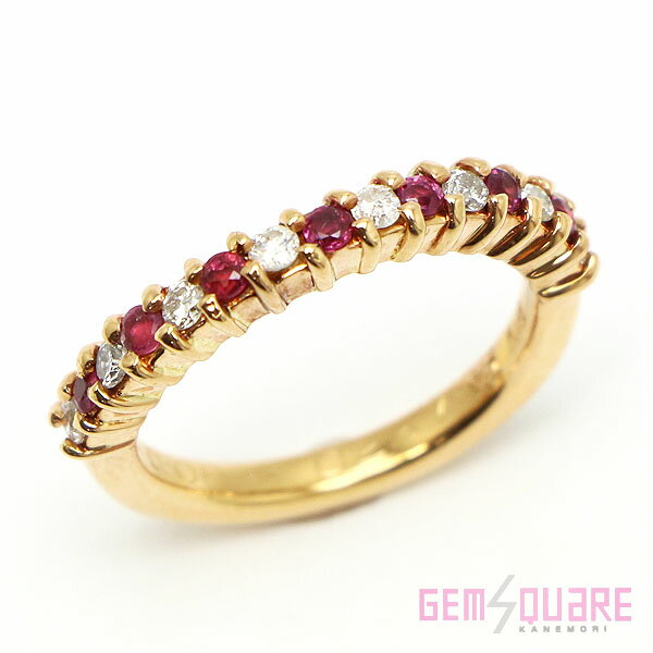 【K18PG】ルビー ダイヤモンド リング 指輪 R0.237 D0.308 4.0g 9号 仕上げ済【質屋出店】