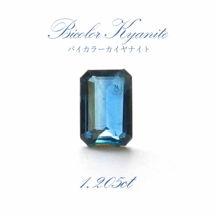 【一点もの】 バイカラーカイヤナイト ルース エメラルドカット 1.205ct ネパール産 bicolor kyanite 天然石 パワーストーン カラーストーン