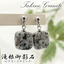 【楽天スーパーSALE 30%OFF】 滝根御影石 ピアス イヤリング 福島県産 Takine Granite シリコンダブルロックキャッチ 天然石ピアス ラフ...