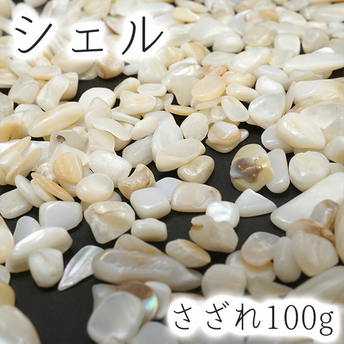 さざれ 100g シェル 貝 天然石 パワーストーン さざれ石 穴無し カラース...