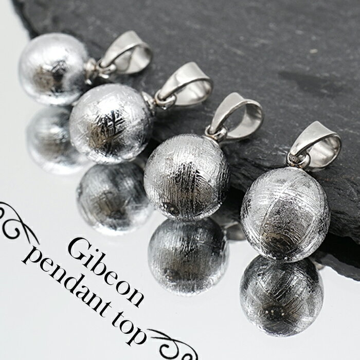 ギベオン 8mm ペンダントトップ 丸型 ナミビア産 ステンレス Gibeon 日本製 隕石アクセサリー 鉄隕石 宇宙 聖石 神秘的 天然石 パワーストーン カラーストーンのサムネイル