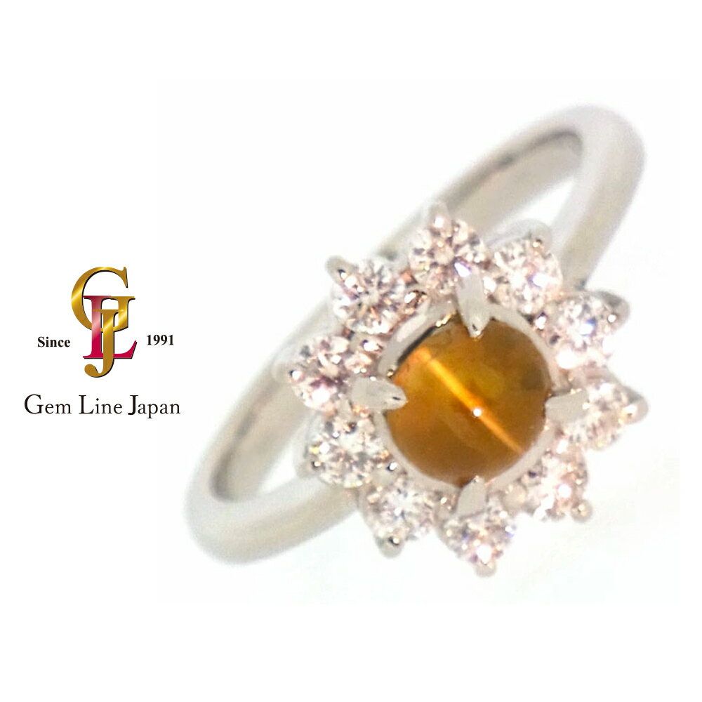 乐天商城 - クリソベリルキャッツアイ1.015ct ダイヤ0.50ct Pt900リング【中古】