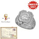 【中古】ダイヤモンド 2.503ct 脇石 0.31ct 19.11g プラチナ 全日本宝石研究センター鑑定書付 メンズ 印台 リング