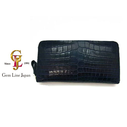 【新品】クロコダイル 男女兼用 ネイビー ラウンドファスナー 長財布 【新品】クロコダイル 男女兼用 ネイビー ラウンドファスナー 長財布