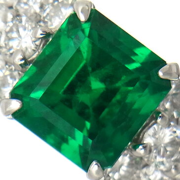 コロンビア産ムゾー鉱山 エメラルド2.45ct vivid green（Muzo Green）Insignificant ダイヤモンド1.50ct プラチナリング【中古】