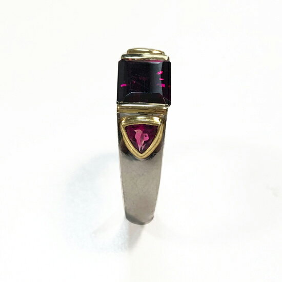 中古 GRJソーティング付 ガーネット 3.14ct 脇石 0.50ct K18 Pt900 リング gem-linejapan-10006116 宝石流通ジェムラインジャパン サンプル画像2