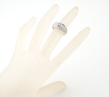FANCY VIVID PURPLE-PINK ダイヤモンド0.257ct ダイヤモンド 計1.01ct プラチナ950 12号 リング・指輪【中古】(2200000263919)