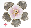 中嶋 邦夫 ニックスファクトリー In The Garden フラワー エマイユ ダイヤモンド1.046ct ダイヤモンド 計1.58ct 18金イエローゴールド ブローチ兼ペンダントトップ【中古】(2200000446305)(4)