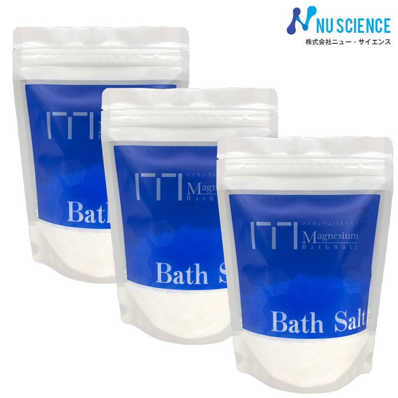 【6/4～ スーパーセール!!】マグネシウム入浴剤 600g 3袋 添付スプーン付属 ミネラルバスソルト 塩化マグネシウム ニューサイエンス