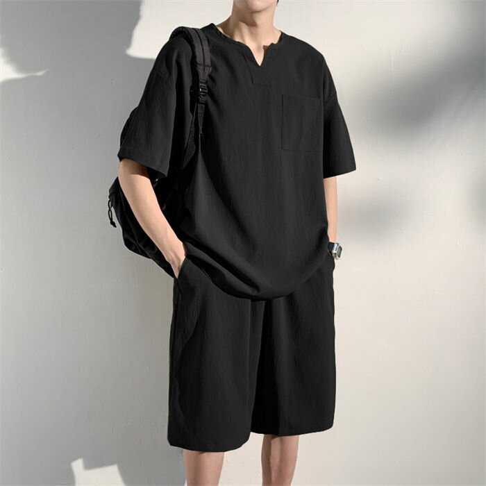 メンズ セットアップ ルームウェア 上下セット 夏 涼しい 半袖 ショートパンツ 薄手 Tシャツ ハーフパンツ 部屋着 ルームウェア スポーツセット 半袖 ゆっ...