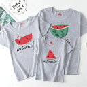 リンクコーデ Tシャツ 半袖 夏 親子コーデ 親子 ペアルック 夏 親子お揃い 親子 ペアtシャツ キッズ 子供服 スイカ 男の子 女の子 メン..