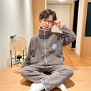 キッズ パジャマ 子供パジャマ 男の子 ルームウェア 冬用 フランネルパジャマ 部屋着 セットアップ 前ボタン もこもこ 長袖 トップス ズボン 部屋着 ふわふわ 子供服 裏起毛 厚手 暖かい 長袖 ナイトウェア 大きいサイズ 可愛い