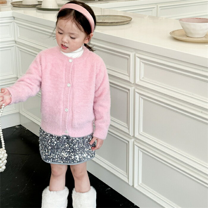 女の子 セーター カーディガン キッズ 子供服 トップス アウター コート 長袖 秋冬 もこもこ カジュアル 無地 韓国 防寒 暖かい 可愛い 防寒 通園 通学...