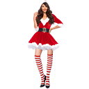 サンタ コスプレ レディース コスチューム ワンピース クリスマス 膝丈 ひざ丈 クリスマス衣装 パーティー サンタコスプレ 五分袖丈 帽子付き 新年会 文化祭...