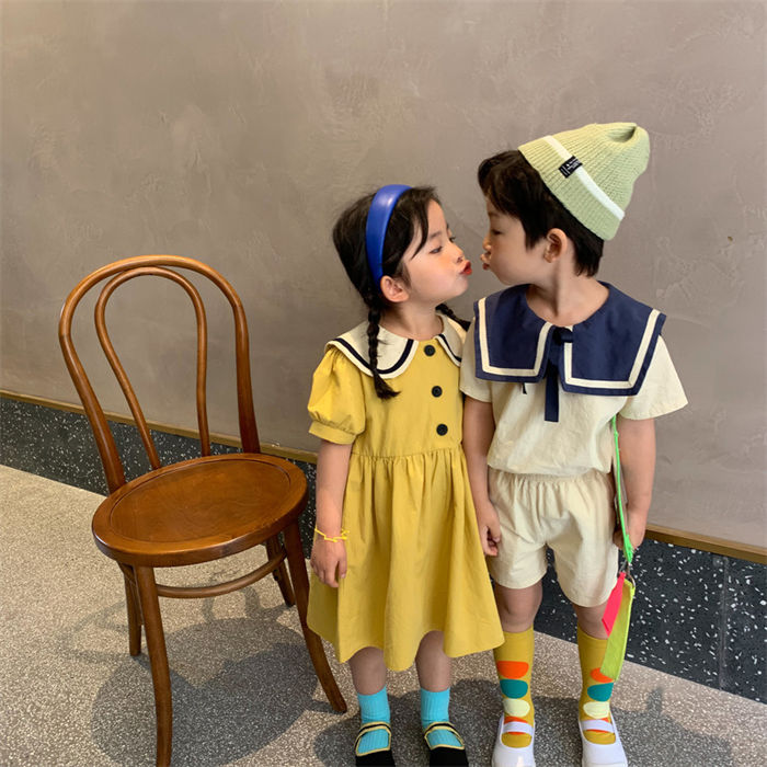 樂天商城 - 子供服 ワンピース 女の子 セットアップ 男の子 夏 夏服 キッズ 姉妹 兄妹 姉弟 兄弟 お揃い コーデ 上下セット ジュニア シャツ 半袖 ショートパンツ おしゃれ 可愛い 赤ちゃん 入学 入園 誕生日 プレゼント 幼稚園 小学生 80cm 90cm 100cm 110cm 120cm 130cm 140cm