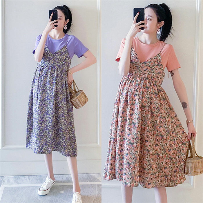 マタニティ ワンピース 春夏 半袖ワンピース マタニティー服 2点セット 産前 産後 授乳服 妊婦服 Tシャツワンピース マキシ丈 ロング丈 マタニティワンピース 春 夏 春夏 体型カバー 大きいサイズ おしゃれ 妊婦 妊娠 マタニティウェア 母の日