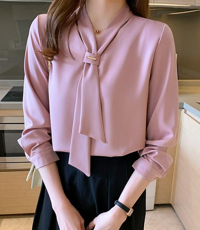 レディース 半袖 夏 ブラウス 女性 オフィスシャツ おしゃれ 可愛い シャツ 半袖 フォーマル ブラウス スーツ シャツ 女性 ビジネス オフィス OL 通勤 夏服 シャツ トップス 事務服 無地 仕事用 カジュアル 大人 オフィス カジュアル ホワイト/ブルー/ピンク 海外通販 gem-salon-10004961 crystal beauty salon gem サンプル画像2