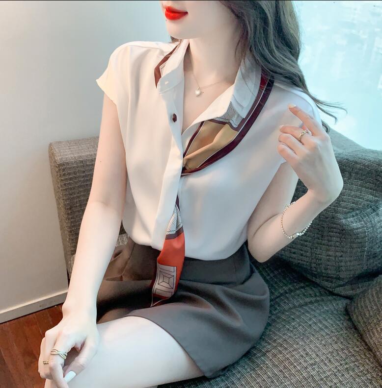 レディース 半袖 夏 ブラウス 女性 オフィスシャツ おしゃれ 可愛い シャツ 半袖 フォーマル ブラウス スーツ シャツ 女性 ビジネス オフィス OL 通勤 夏服 シャツ トップス 事務服 無地 仕事用 カジュアル 大人 オフィス カジュアル ホワイト 海外通販 gem-salon-10004958 crystal beauty salon gem サンプル画像3