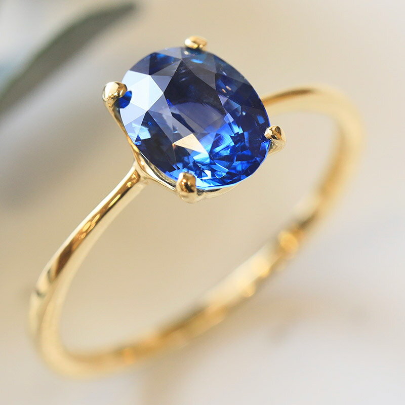 注目ブランド ブルーサファイア 1.60ct 18金 リング 初回 サイズお直し ...
