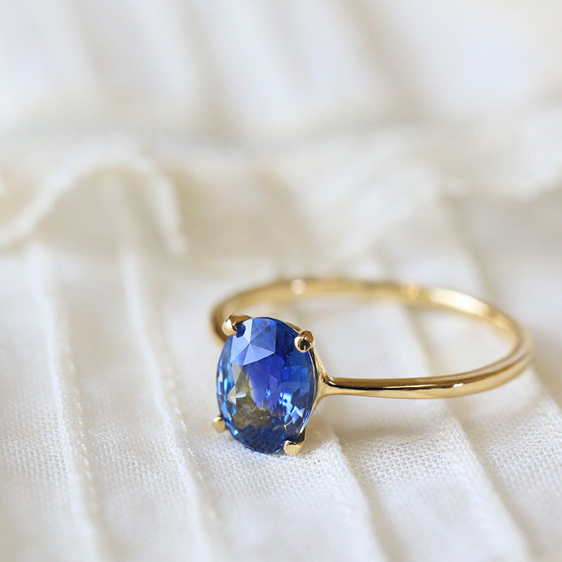 注目ブランド ブルーサファイア 1.60ct 18金 リング 初回 サイズお直し ...