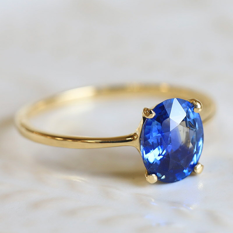 注目ブランド ブルーサファイア 1.60ct 18金 リング 初回 サイズお直し ...