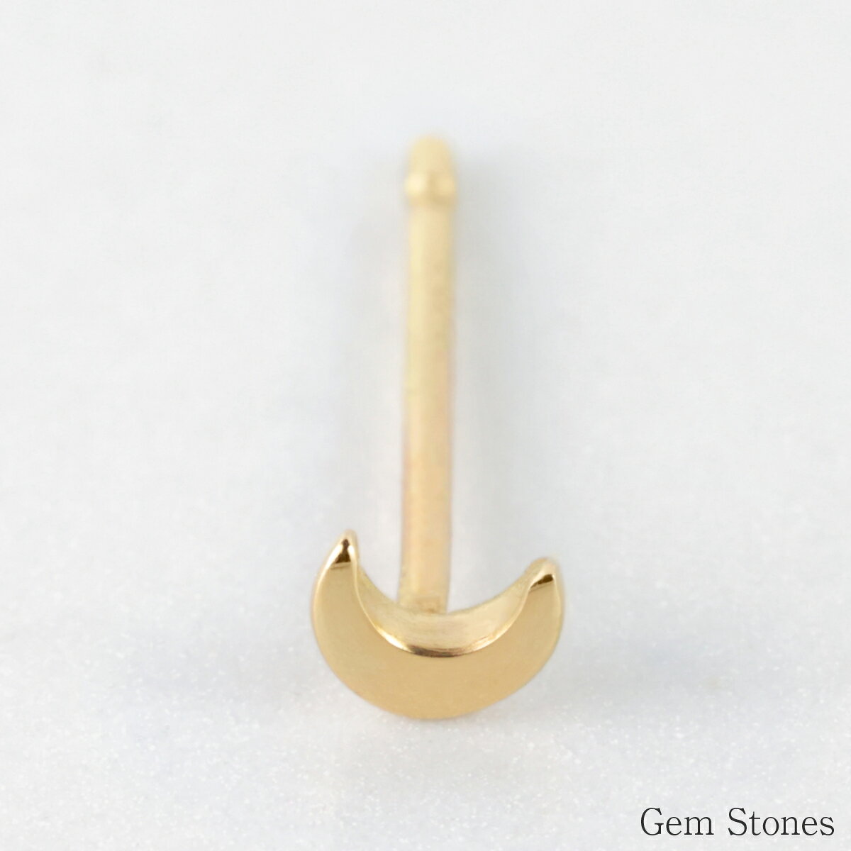 Gem Stonesの【お盆SALE！ クーポン＆ポイント10倍！ 16日迄！】K18 極小三日月ピアス｜片耳販売 ムーンピアス セカンドホール 重ね付け 小さなピアス 複数付け ゴールド 三日月 スタッドピアス K18 シンプル レディース 18金 ピアス プレゼント 記念日 誕生日 pi13｜アングル3