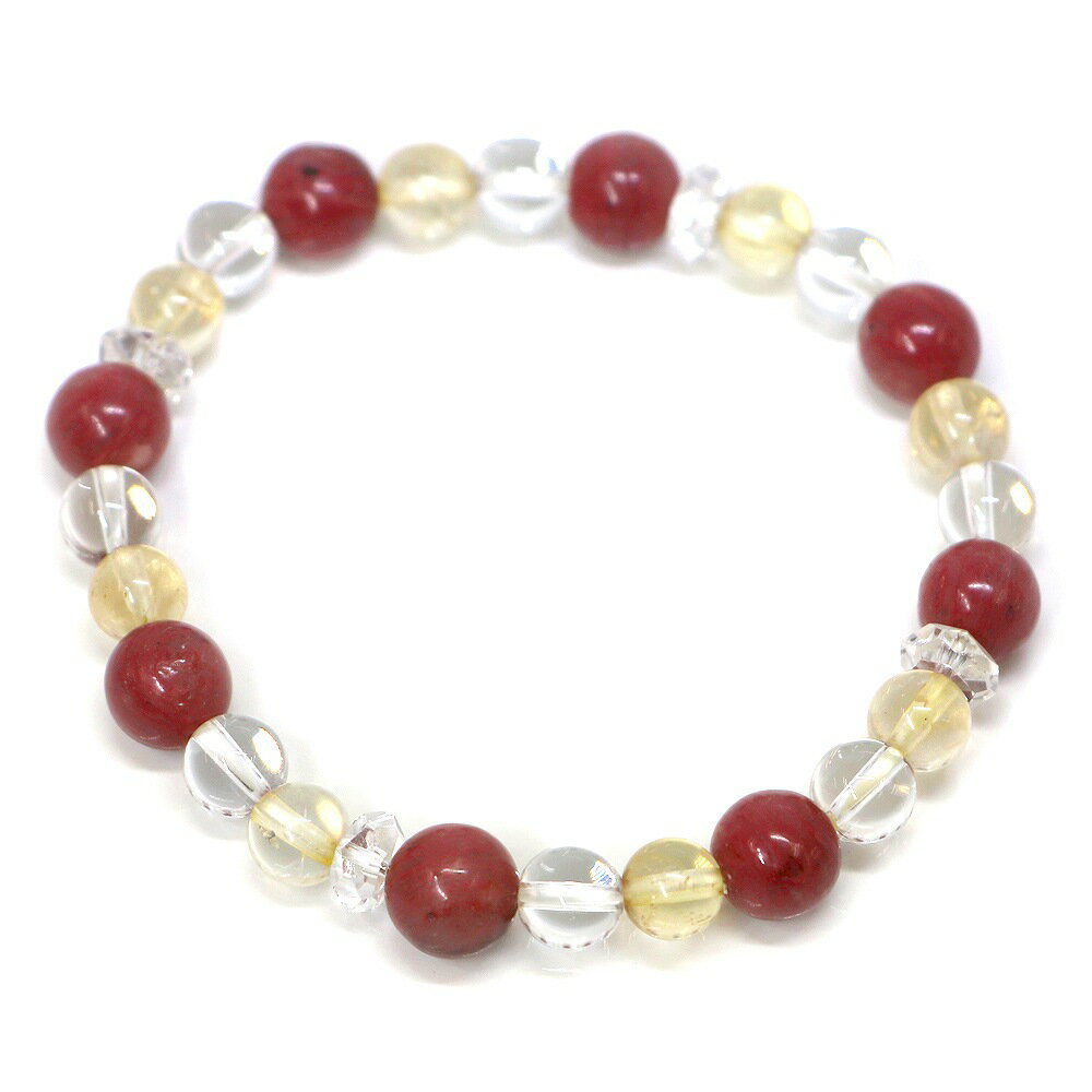 ピーモンタイト＆シトリンコンビブレスレット【天然石・パワーストーン・Bracelet仕事運・ビジネス運】