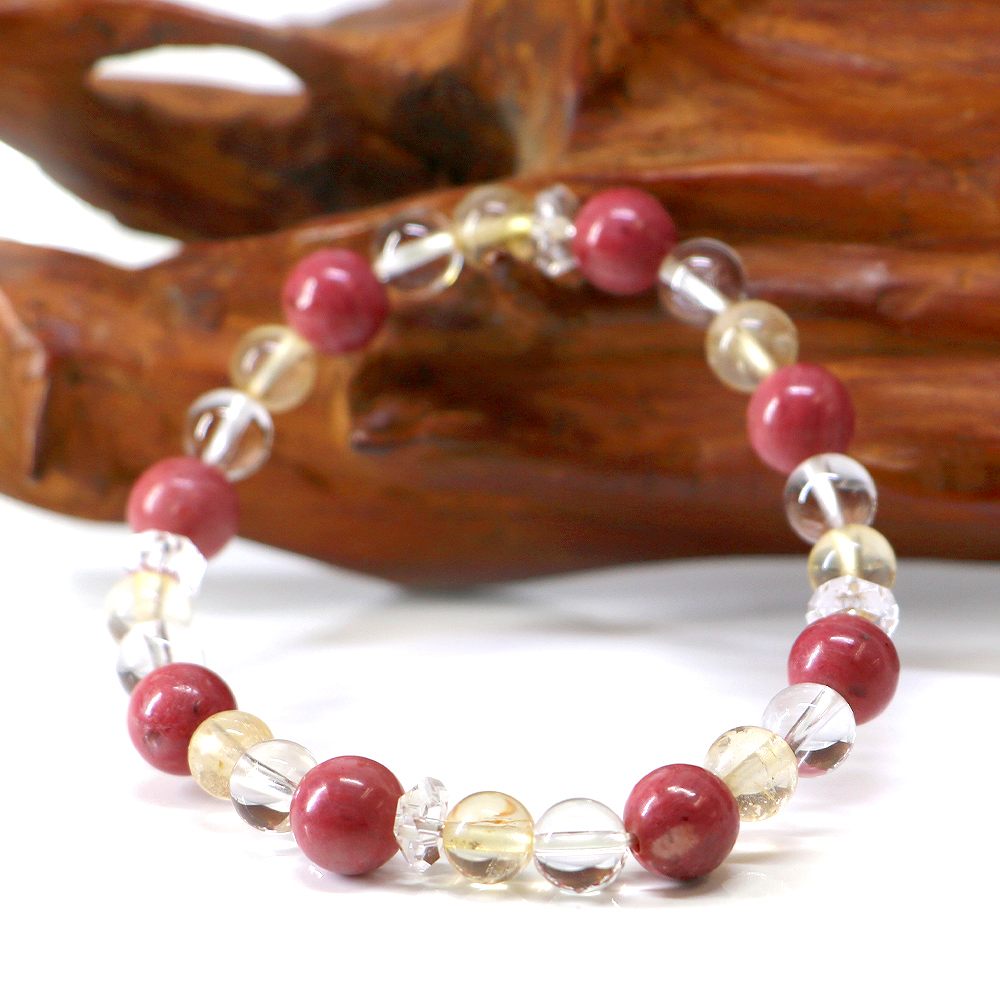 ピーモンタイト＆シトリンコンビブレスレット【天然石・パワーストーン・Bracelet仕事運・ビジネス運】