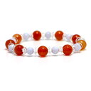 カーネリアン&ブルーレースアゲ-トのコンビブレスレット【天然石・パワーストーン・Bracelet関係運・友達運】