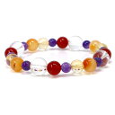 水晶&レッドアゲートのコンビブレスレット【天然石・パワーストーン・Bracelet関係運・友達運】