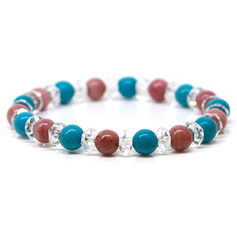 樂天商城 - ハウライトターコイズ＆ピーモンタイトのコンビブレスレット【天然石・パワーストーン・Bracelet恋愛運】
