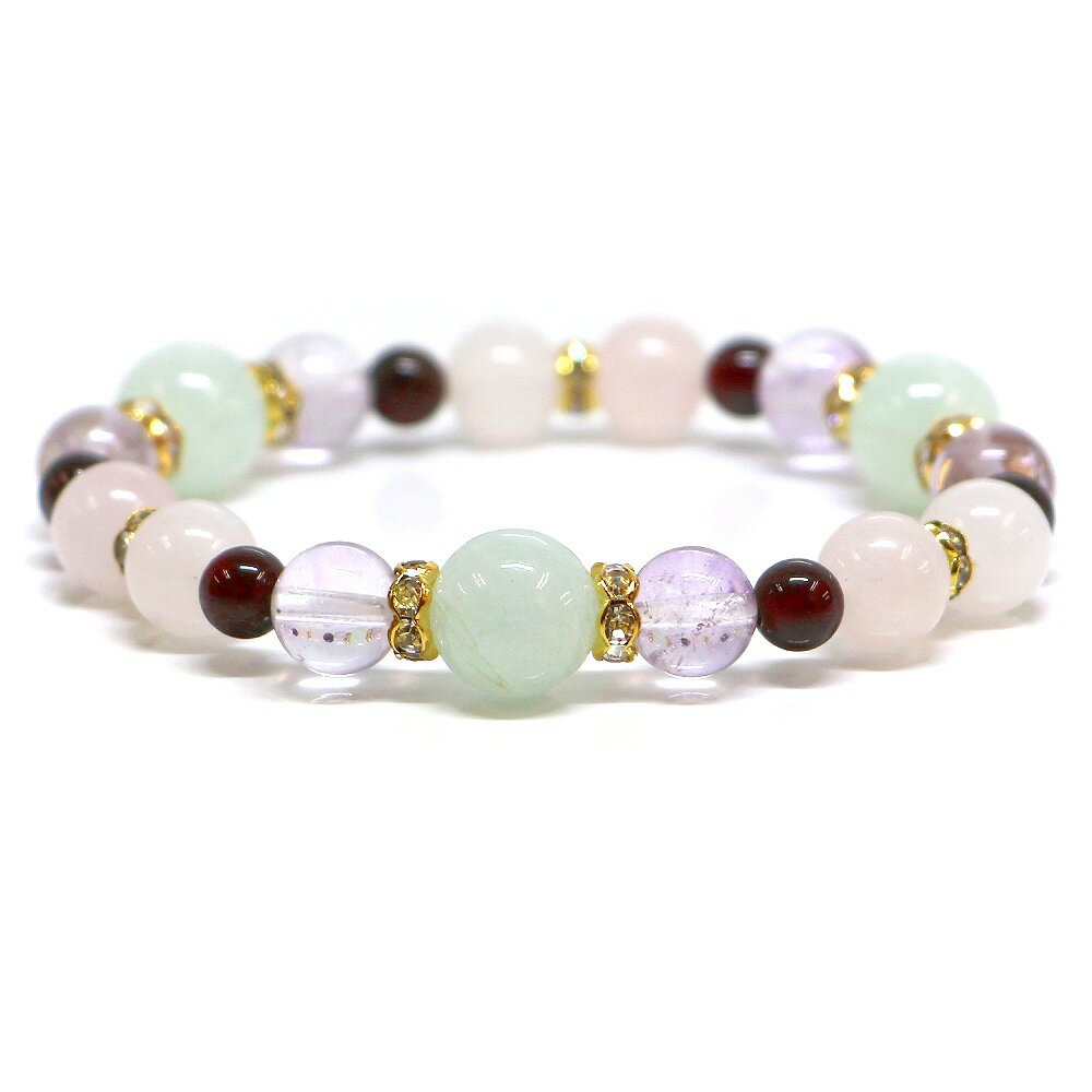 樂天商城 - アクアマリン＆ローズクォーツのコンビブレスレット【天然石・パワーストーン・Bracelet恋愛運】