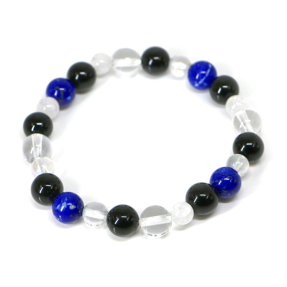 オニキス＆ラピスラズリのコンビブレスレット【天然石・パワーストーン・Bracelet仕事運・ビジネス運】