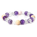 アメジスト&ピンクオパールのコンビブレスレット【天然石・パワーストーン・Bracelet関係運・友達運】