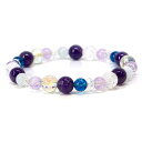 アメジスト&アクアオーラのコンビブレスレット【天然石・パワーストーン・Bracelet関係運・友達運】