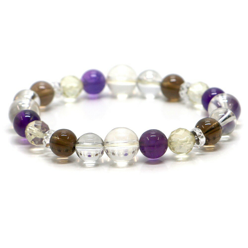 ゴールデンオーラ＆スモーキークォーツのコンビブレスレット【天然石・パワーストーン・Bracelet恋愛運】