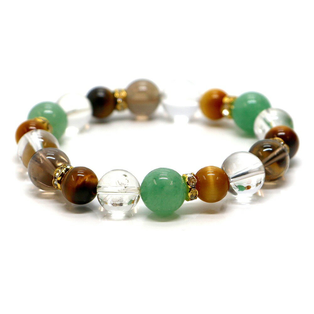 Rakuten - スモーキークォーツ＆アベンチュリンのコンビブレスレット【天然石・パワーストーン・Bracelet恋愛運】
