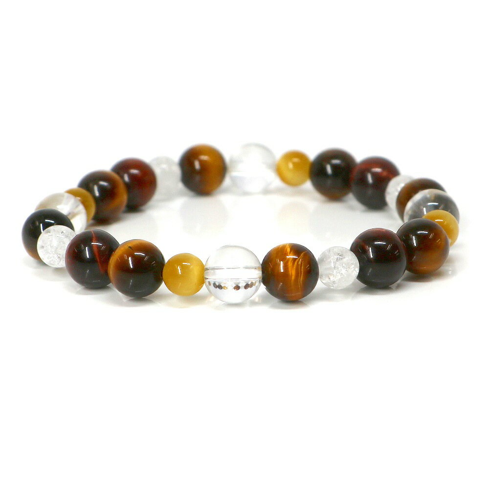 3色タイガーアイのコンビブレスレット【天然石・パワーストーン・Bracelet金運・財運】