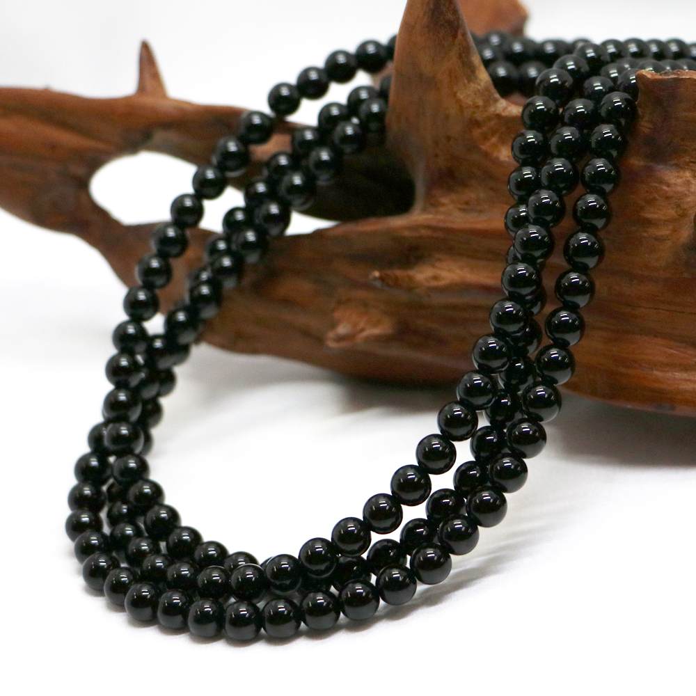 ○1連販売○オニキス【丸玉】6mm【天然石 ビーズ パワーストーン】