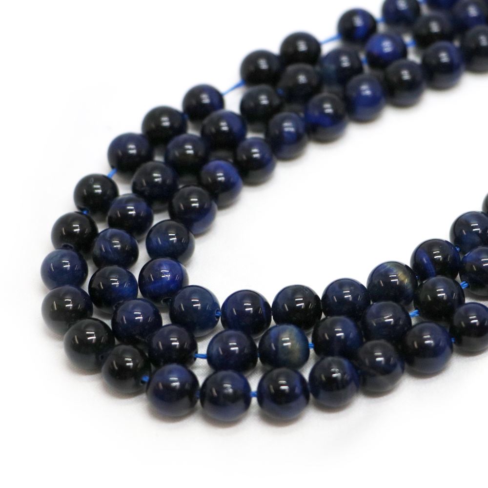 ○1連販売○ブルータイガーアイ（ブルー）【丸玉】8mm【天然石 ビーズ パワーストーン】
