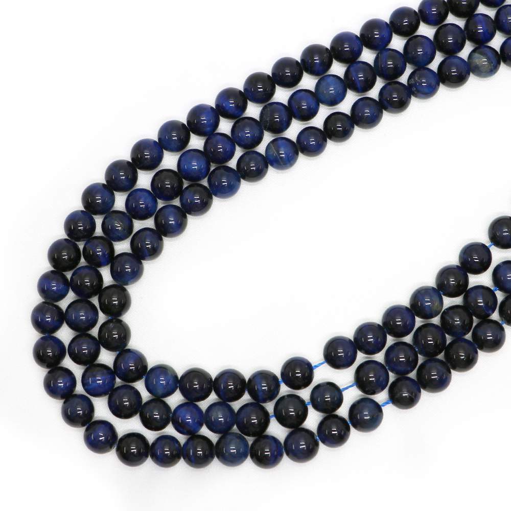 ○1連販売○ブルータイガーアイ（ブルー）【丸玉】8mm【天然石 ビーズ パワーストーン】