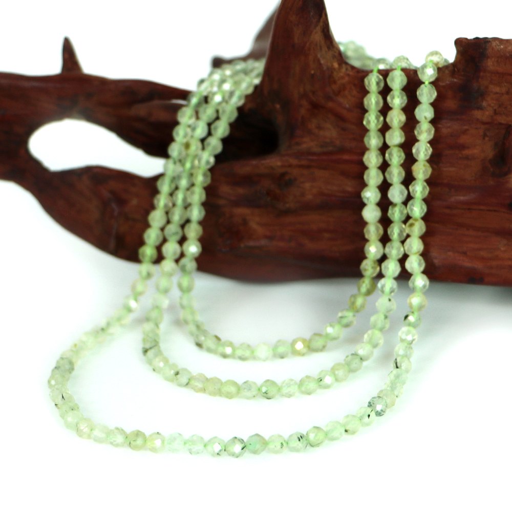 ○1連販売○プレナイト【カット】4mm【天然石 ビーズ パワーストーン】