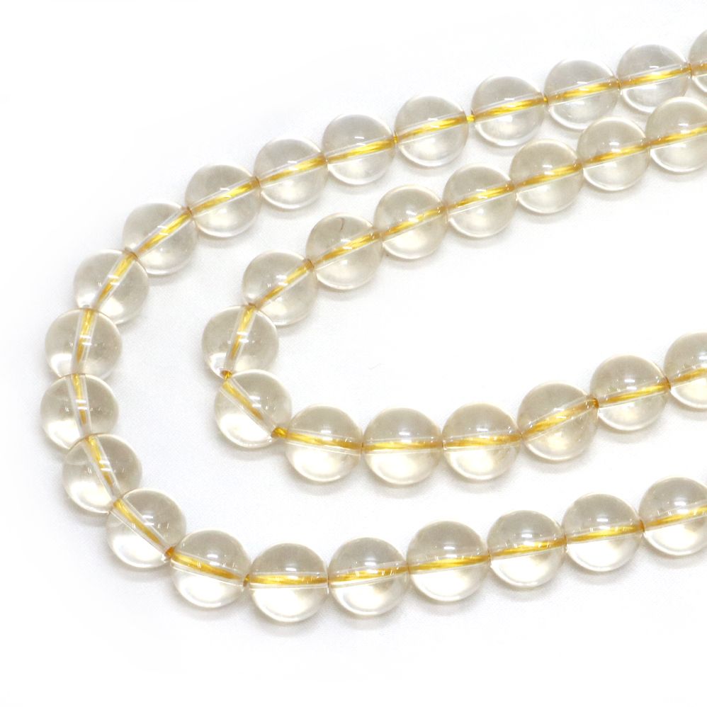 ○1連販売○ゴールデンオーラクリスタル（薄め）【丸玉】10mm【天然石 ビーズ パワーストーン】