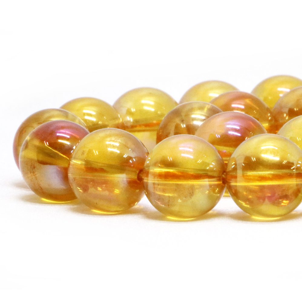 樂天商城 - ○1連販売○ゴールデンオーラクリスタル【丸玉】12mm【天然石 ビーズ パワーストーン】