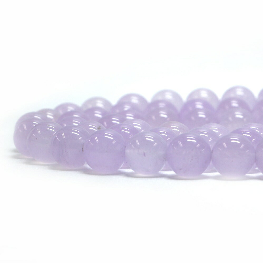Rakuten - ○1連販売○カラージェード(ラベンダー・染め)【丸玉】12mm【天然石 ビーズ パワーストーン】