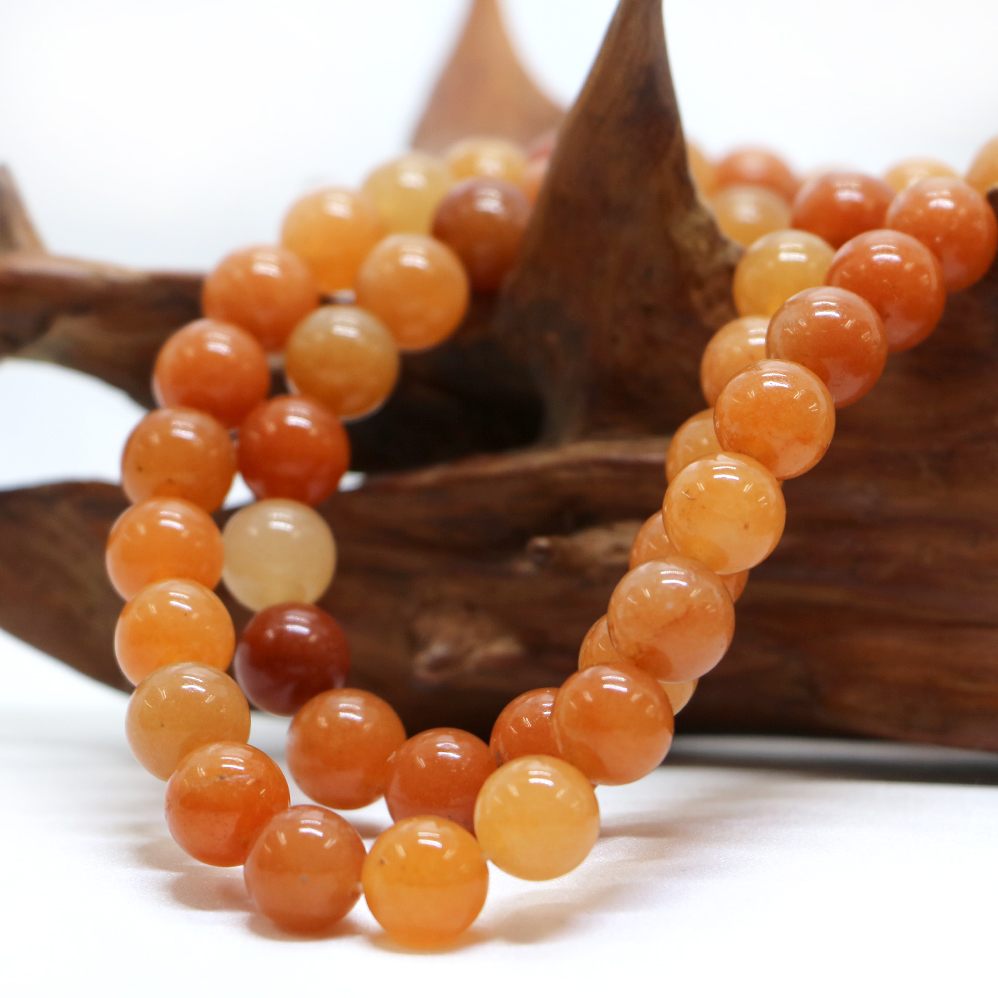 ○1連販売○オレンジアベンチュリン【丸玉】10mm【天然石 ビーズ パワーストーン】