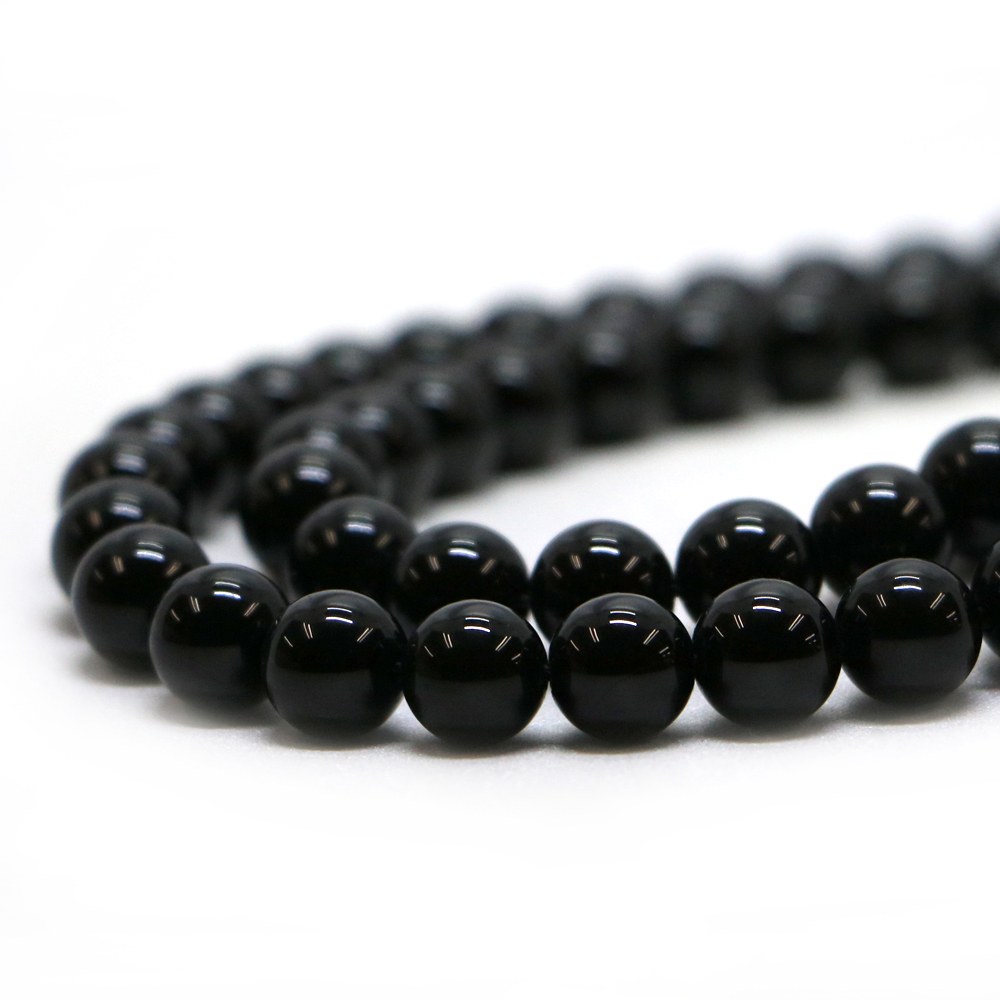 Rakuten - ○1連販売○ブラックトルマリン【丸玉】8mm【天然石 ビーズ パワーストーン】