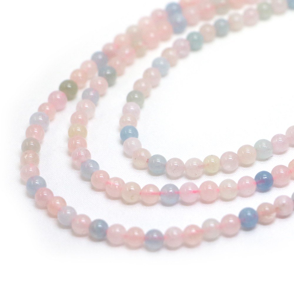 ○1連販売○MIXベリル【丸玉】4mm【天然石 ビーズ パワーストーン】
